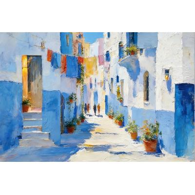 地中海风景油画  大芬村油画 客厅油画 01
