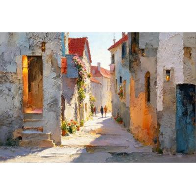 地中海风景油画  大芬村油画 客厅油画 02