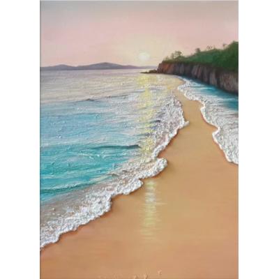 沙滩厚颜料油画  大芬村  油画定制