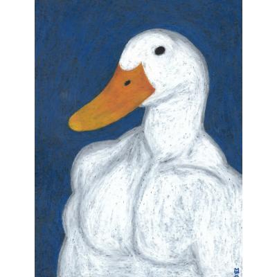 大芬手绘油画 肌肉猛鸭 反差感搞怪网红鸭子个性装饰画